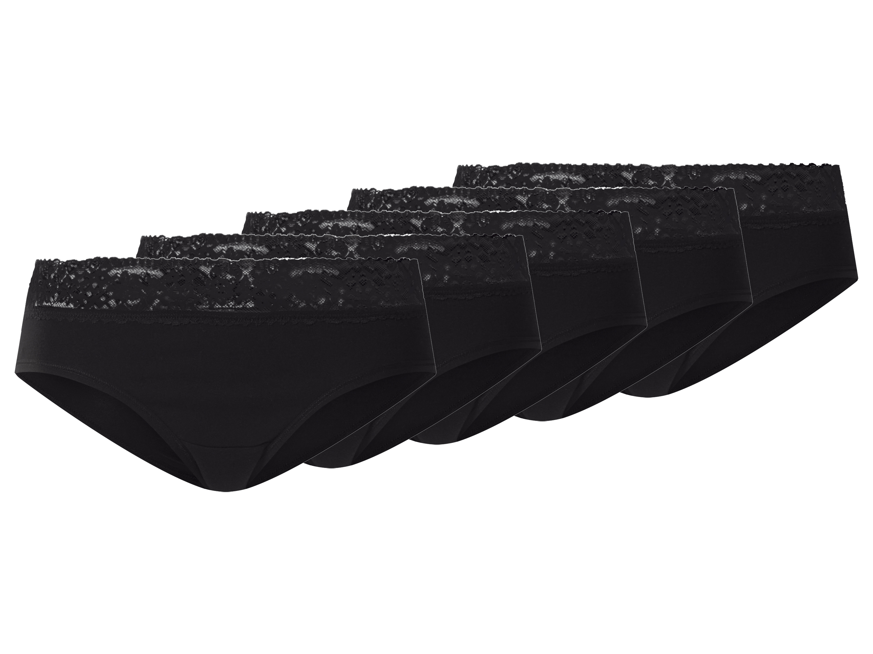 esmara® Hipstery damskie z bawełną z koronką, 5 par 