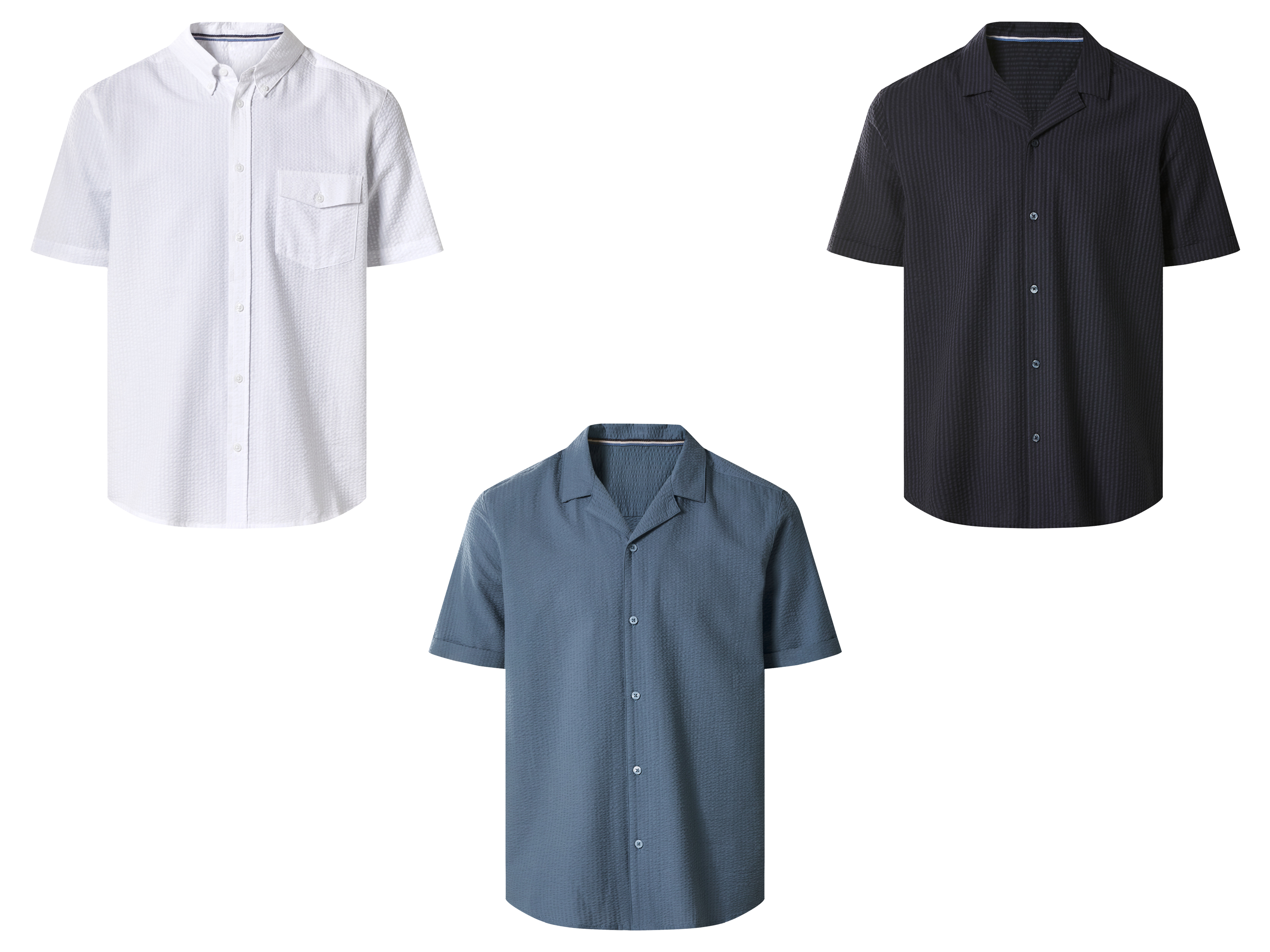 esmara Men Koszula seersucker męska z bawełny