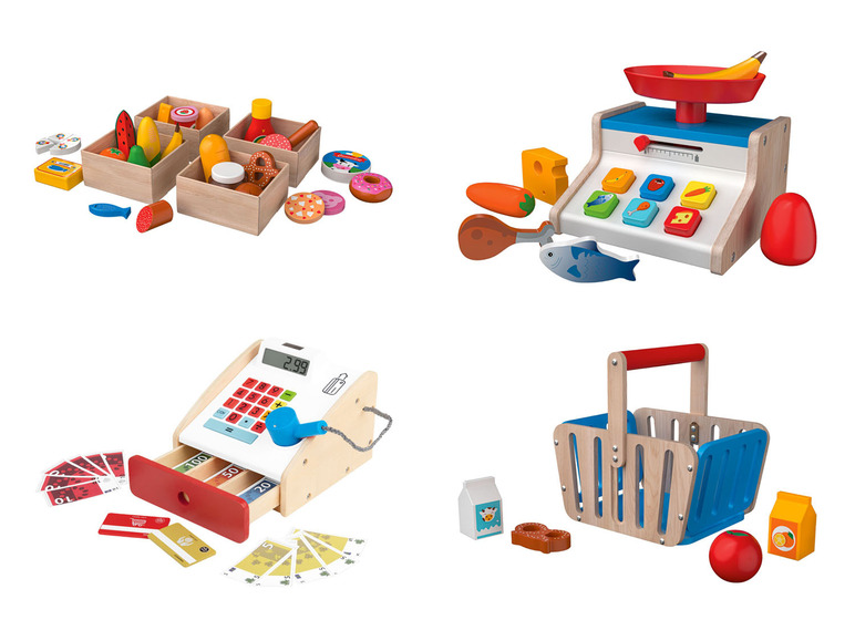 Pełny ekran: Playtive Drewniane zabawki akcesoria do zabawy w sklep, 1 zestaw - zdjęcie 1