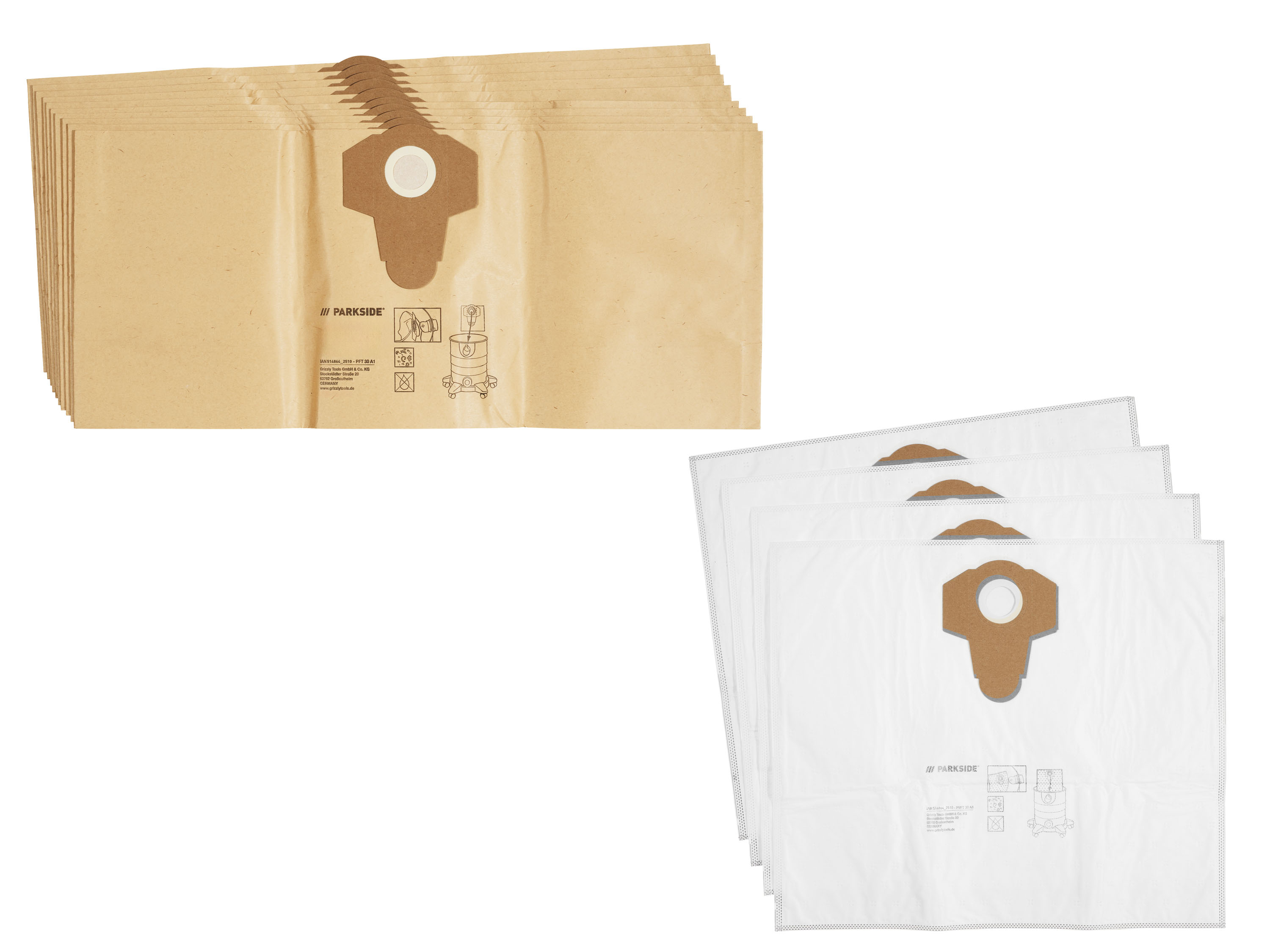 PARKSIDE® Worki do odkurzacza papierowe PFT 30 A1 / Worki do odkurzacza z włókniny PVFT 30 A1
