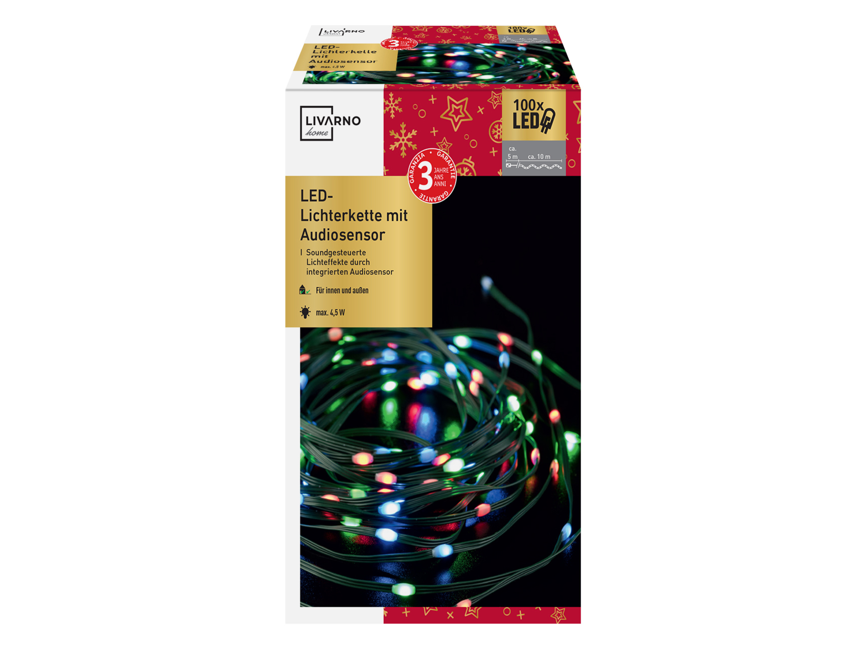 LIVARNO HOME Łańcuch świetlny LED z czujnikiem audio (Zielony)