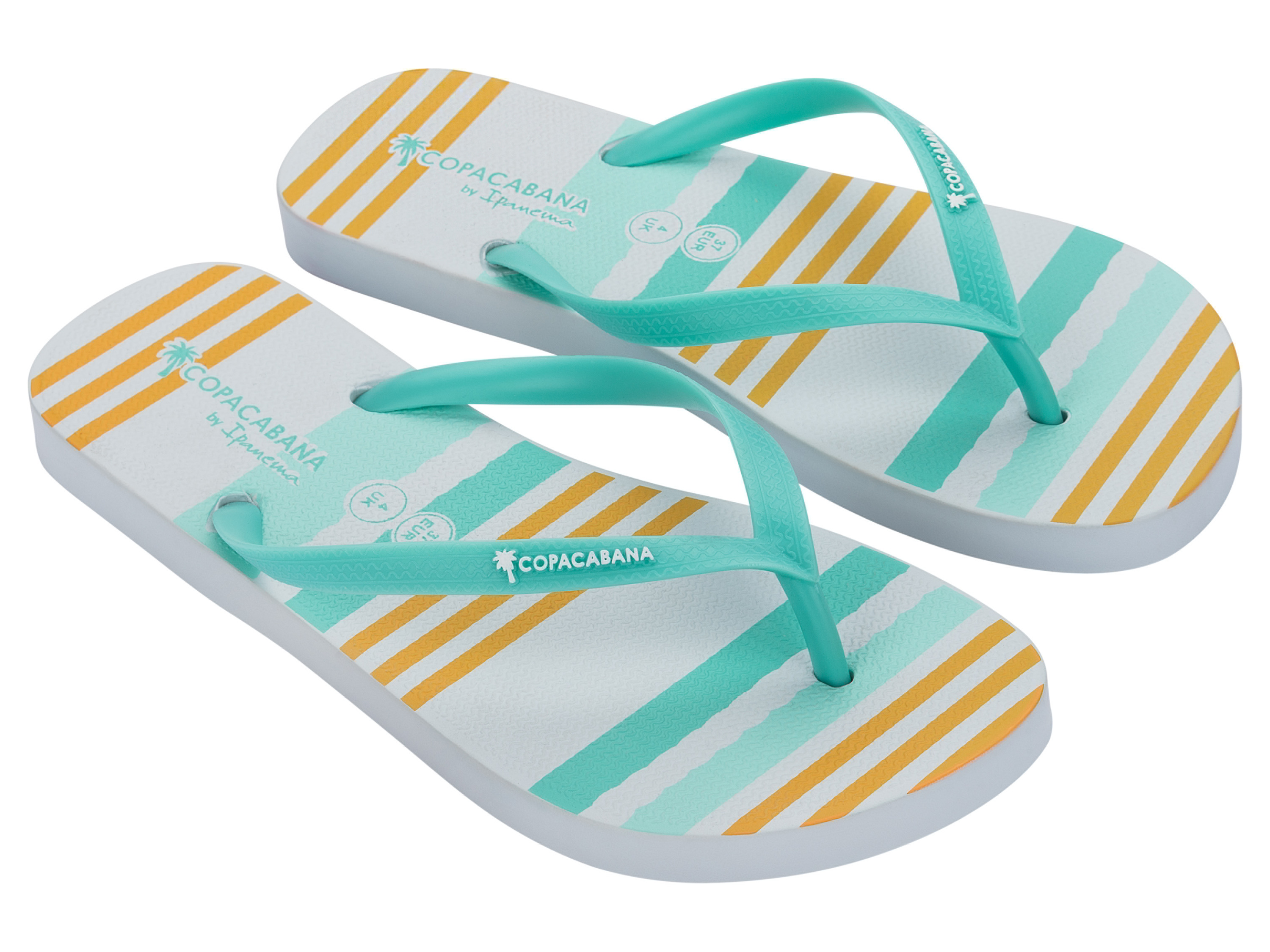 Copacabana by Ipanema Klapki japonki damskie (żółty/turkusowy/biały, 40)