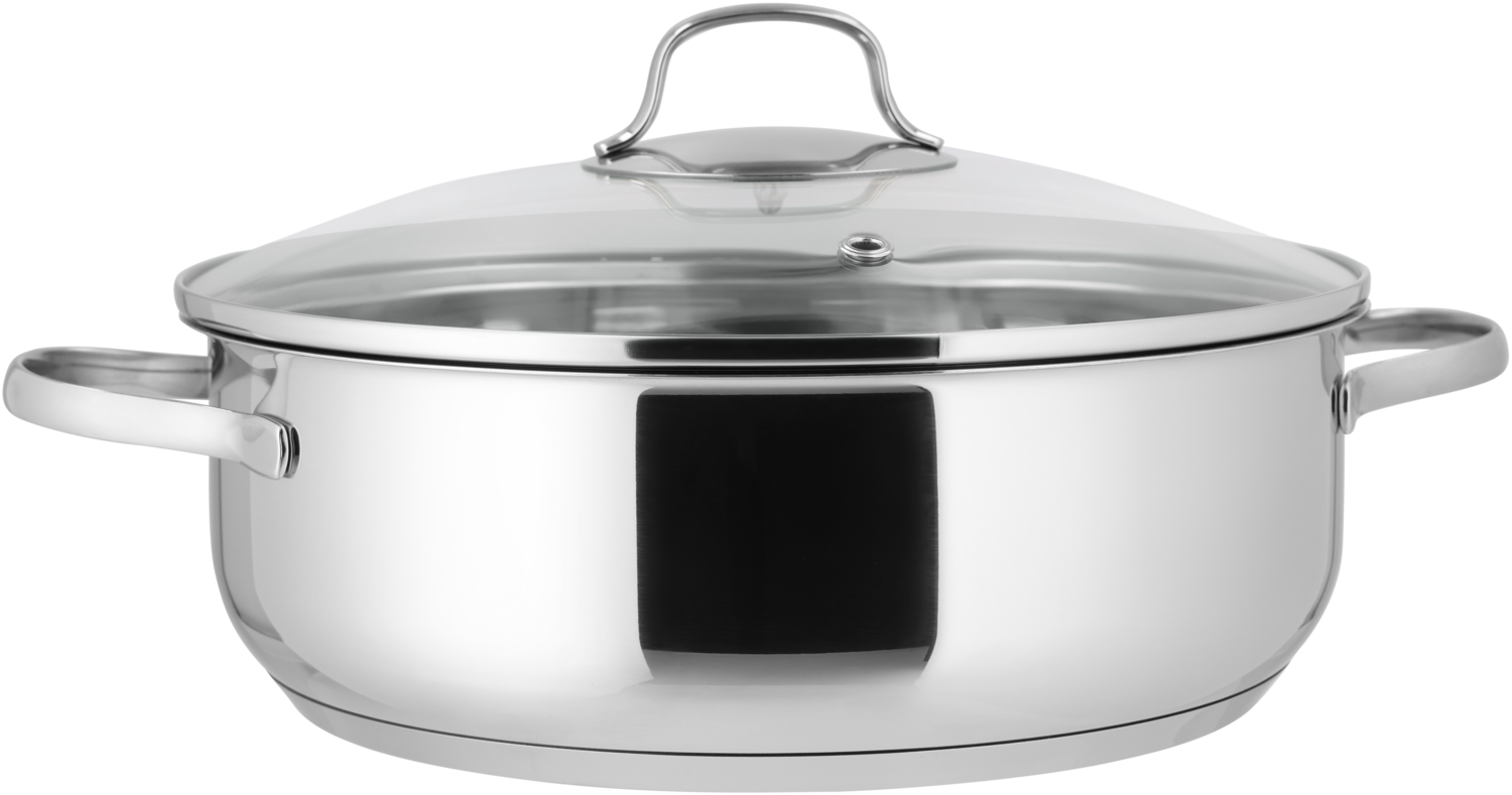 SILVERCREST® Garnek ze stali nierdzewnej powlekany / niepowlekany, Ø 28 cm. (stal nierdzewna)