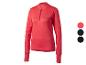 Damska koszulka sportowa Crivit z długim rękawem w kolorze koralowym, z zamkiem i logo