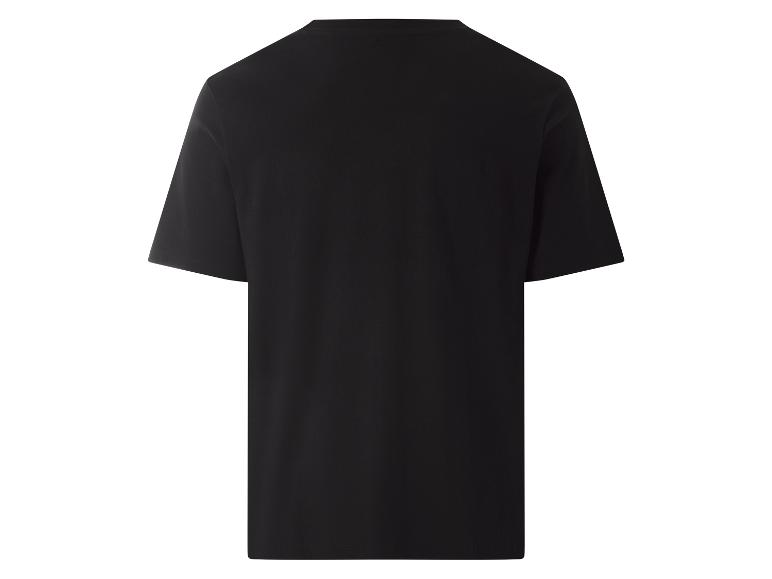 Czarny t-shirt z krótkim rękawem, widok z tyłu.