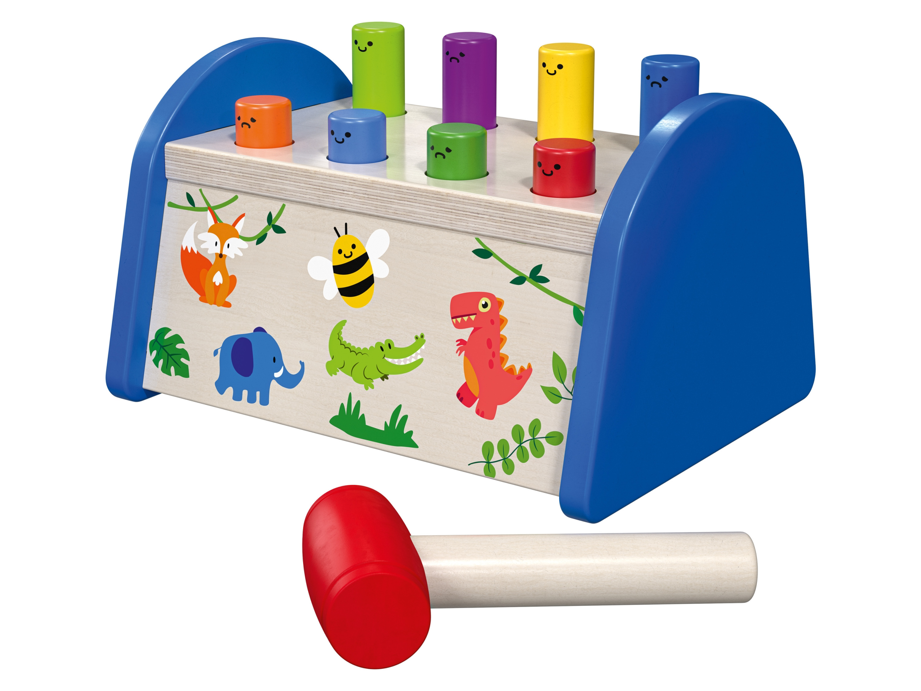 PLAYTIVE Drewniana zabawka edukacyjna motoryczna (Wbijak)