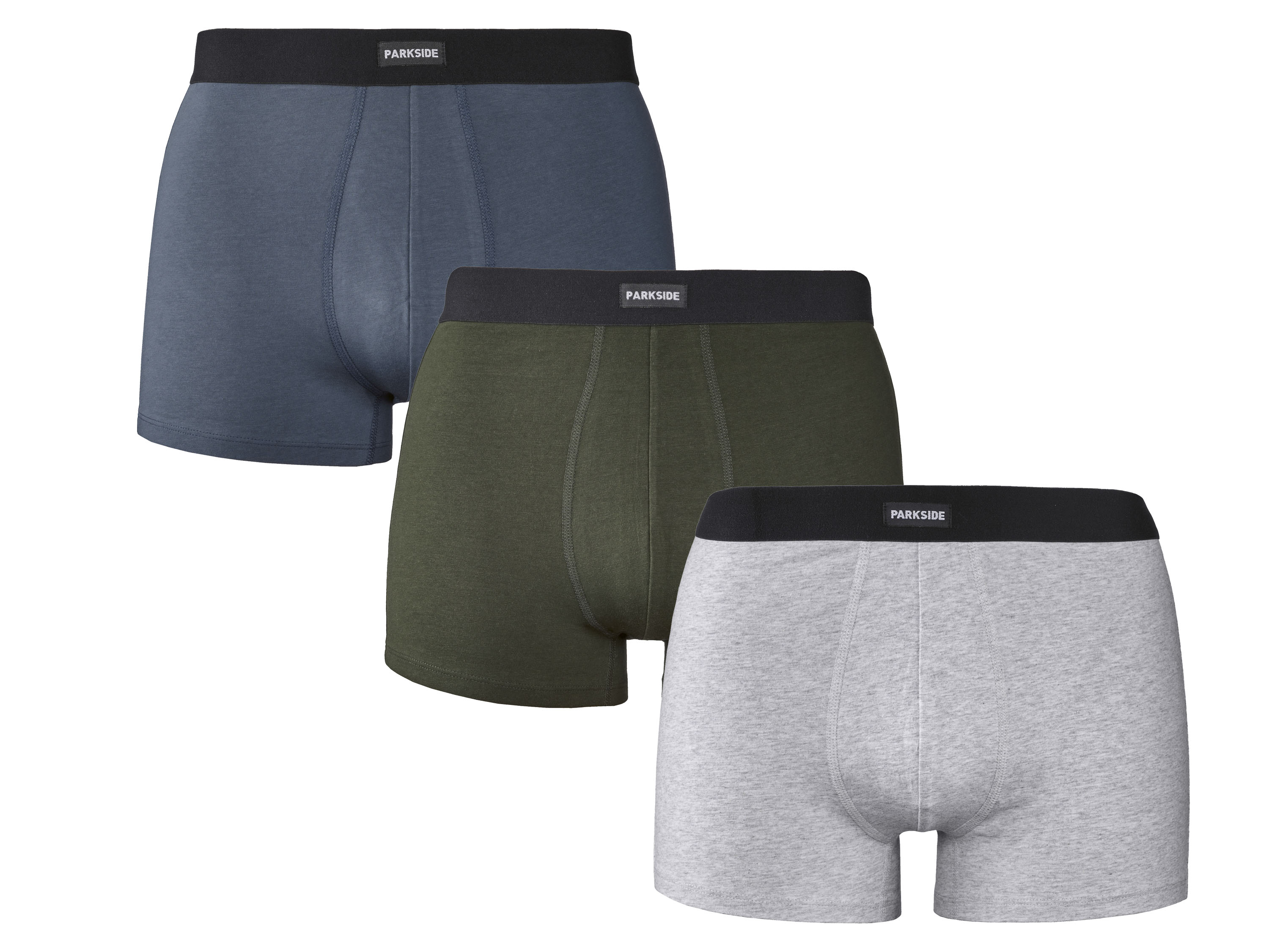 PARKSIDE® Bokserki, 3 szt. (zielony/niebieski/szary, 6/L)