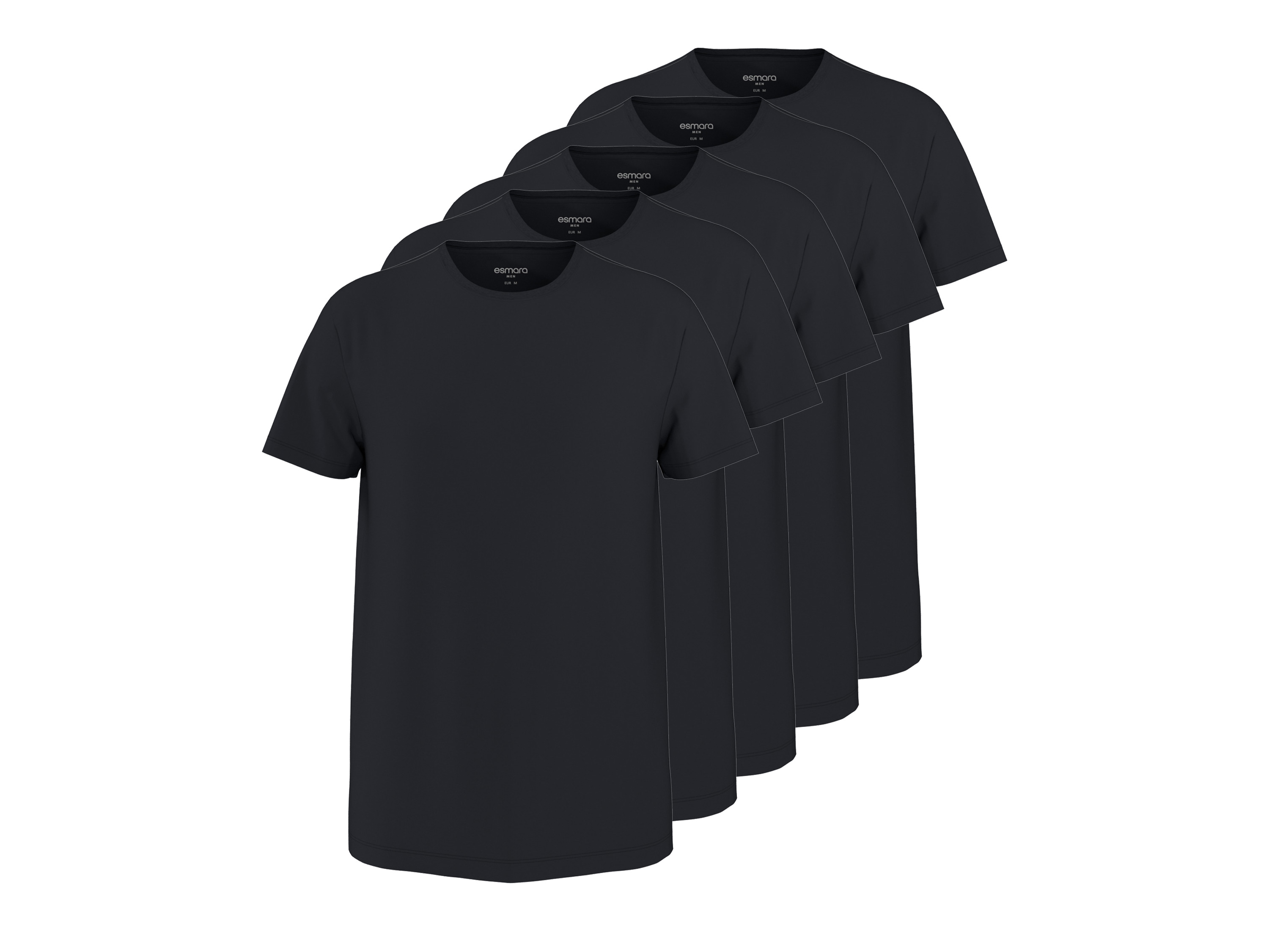 esmara Men T-shirty męskie z bawełny, 5 sztuk