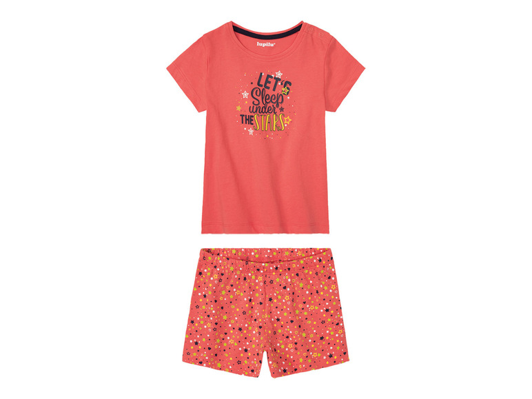 Pełny ekran: LUPILU® Piżama dziewczęca z biobawełny (koszulka + szorty), 1 komplet - zdjęcie 2