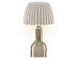 Lampa stołowa z plisowanym abażurem i podstawą z butelki