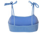 Jasnoniebieski top bikini z troczkami.