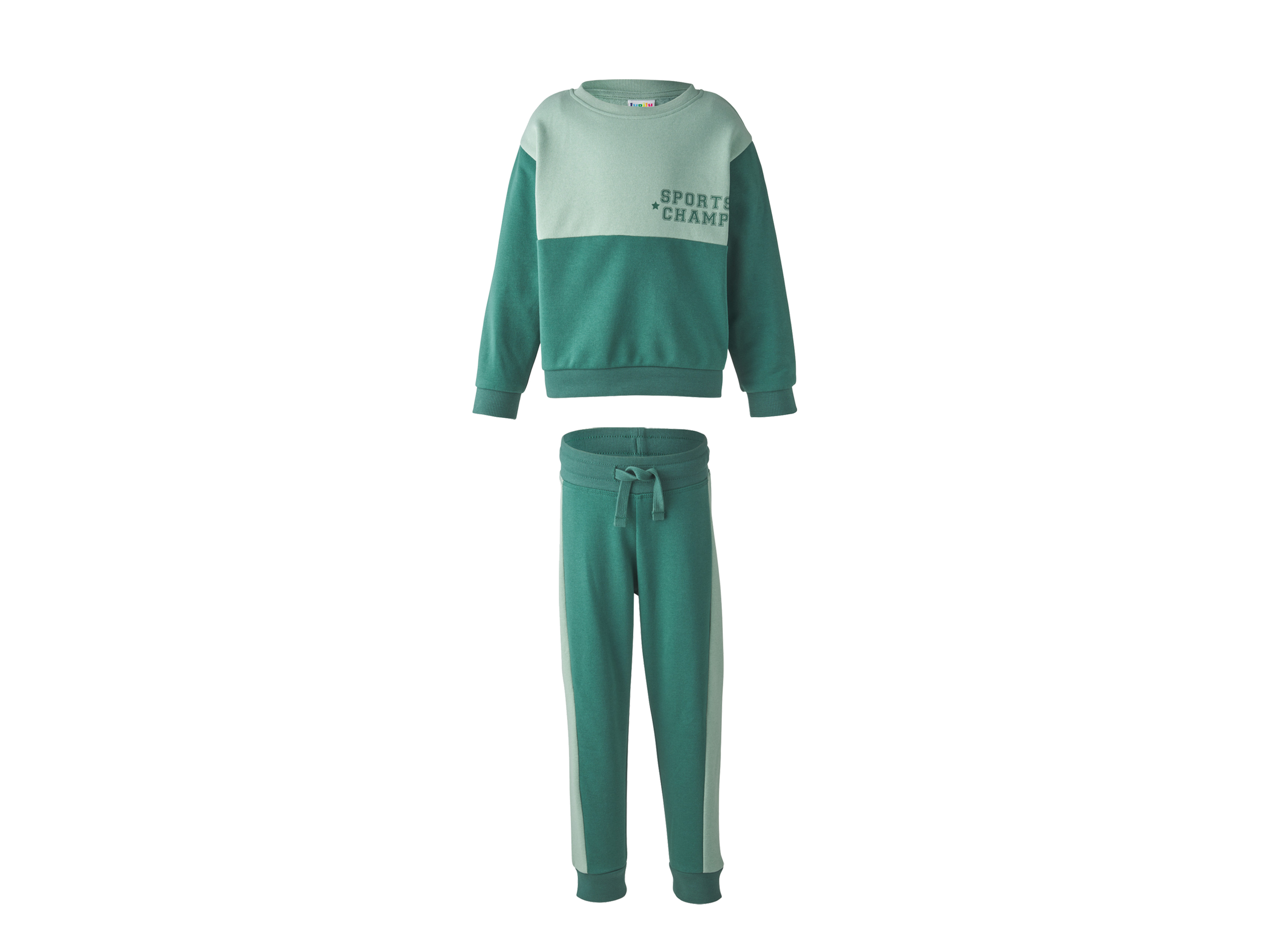 LUPILU® Zestaw dziecięcy: bluza dresowa i spodnie lub legginsy (zielony, 98/104)