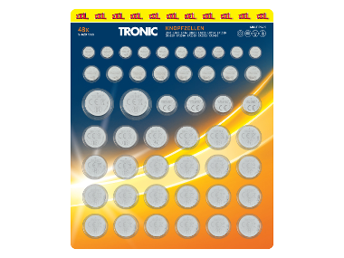 TRONIC® Zestaw 48 baterii guzikowych XXL