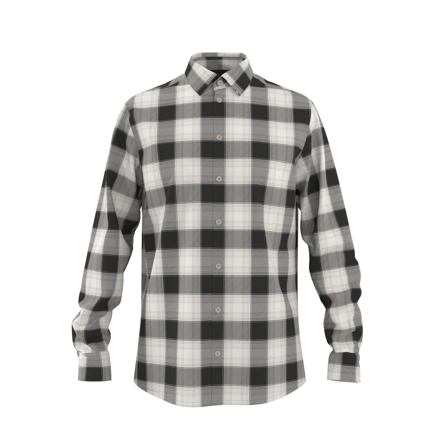 ESMARA MEN Koszula flanelowa męska z bawełny (Czarny/biały, XL (43/44))