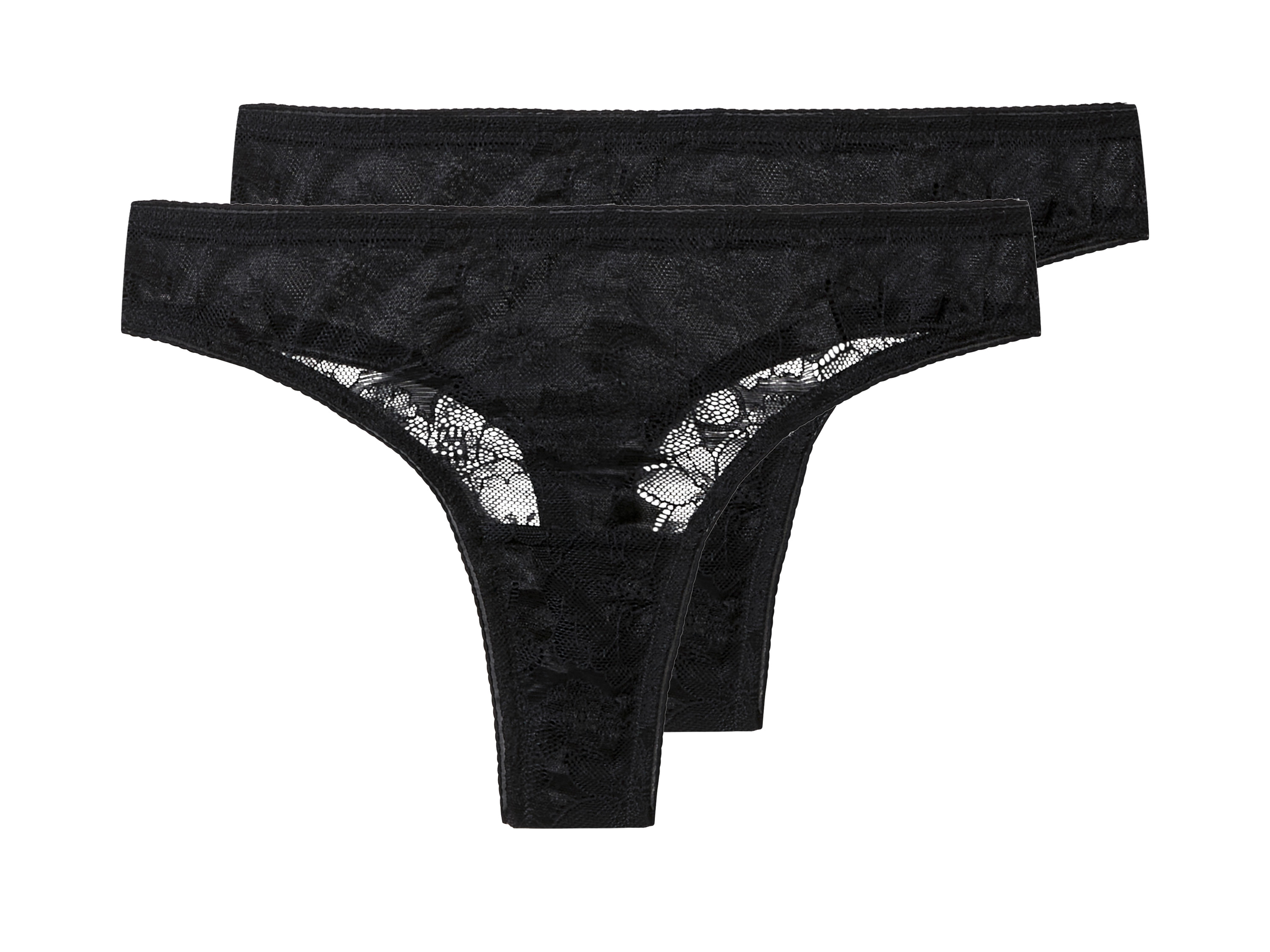 esmara® Stringi damskie z koronką, 2 pary 