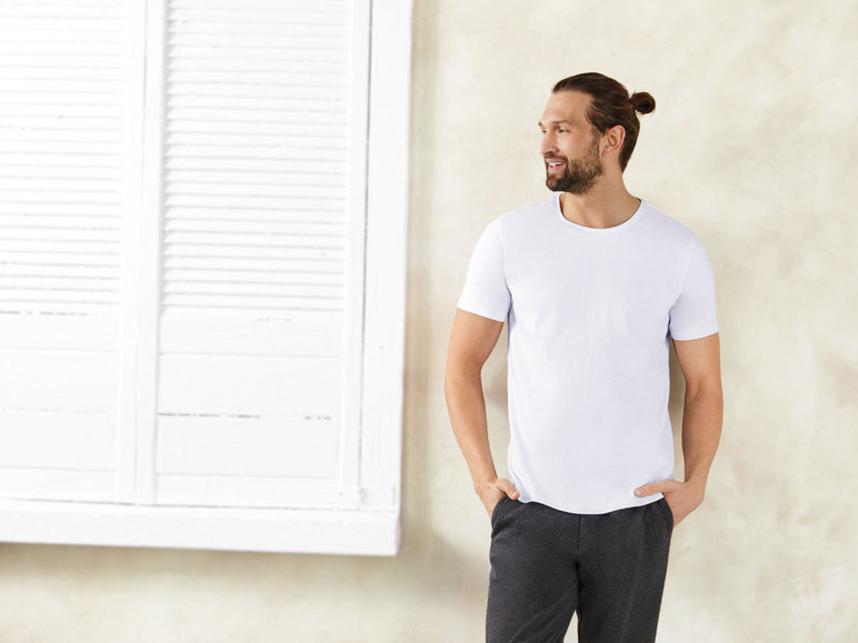 Pełny ekran: LIVERGY® T-shirty męskie z bawełną, 2 sztuki - zdjęcie 9