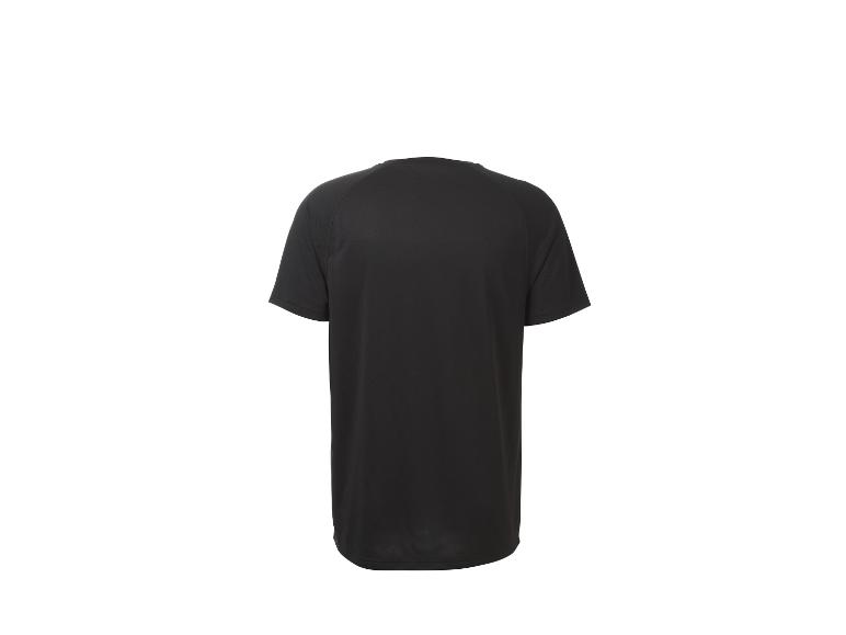 Czarny męski t-shirt sportowy, widok z tyłu