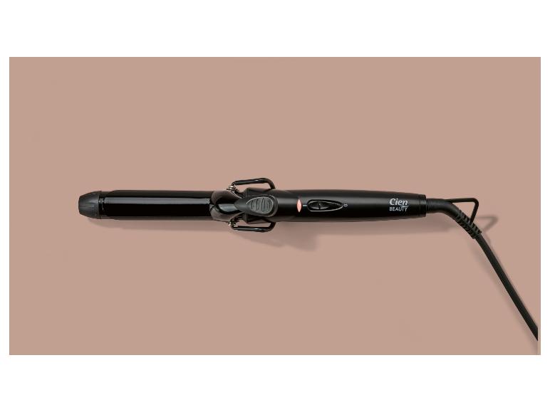 Czarna lokówka Cien Beauty z kablem, widok z góry.