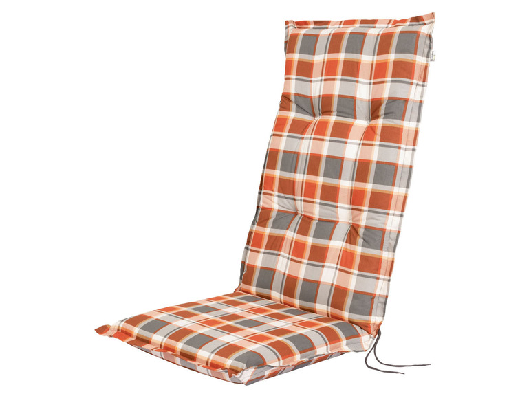 Pełny ekran: LIVARNO home Zestaw 4 poduszek na krzesła z wysokim oparciem, pomarańczowa kratka - zdjęcie 2