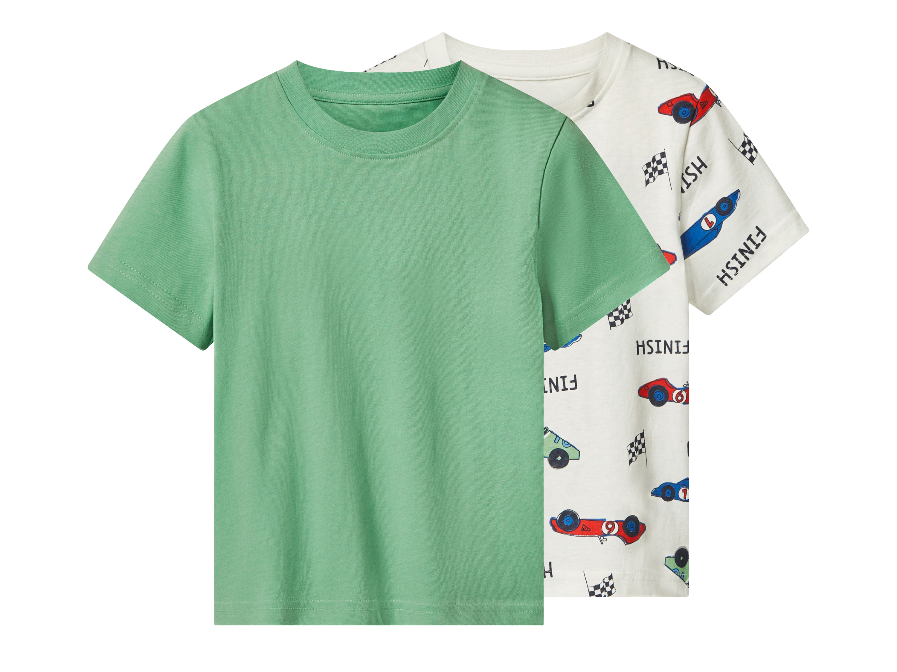 lupilu® T-shirty dziewczęce z bawełny, 2 sztuki (Zielony/biały, 110/116)