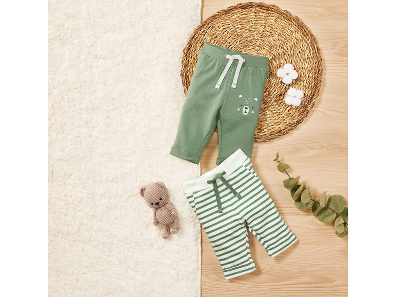 Pełny ekran: lupilu® Spodnie dresowe niemowlęce z bawełny organicznej, 2 pary - zdjęcie 3