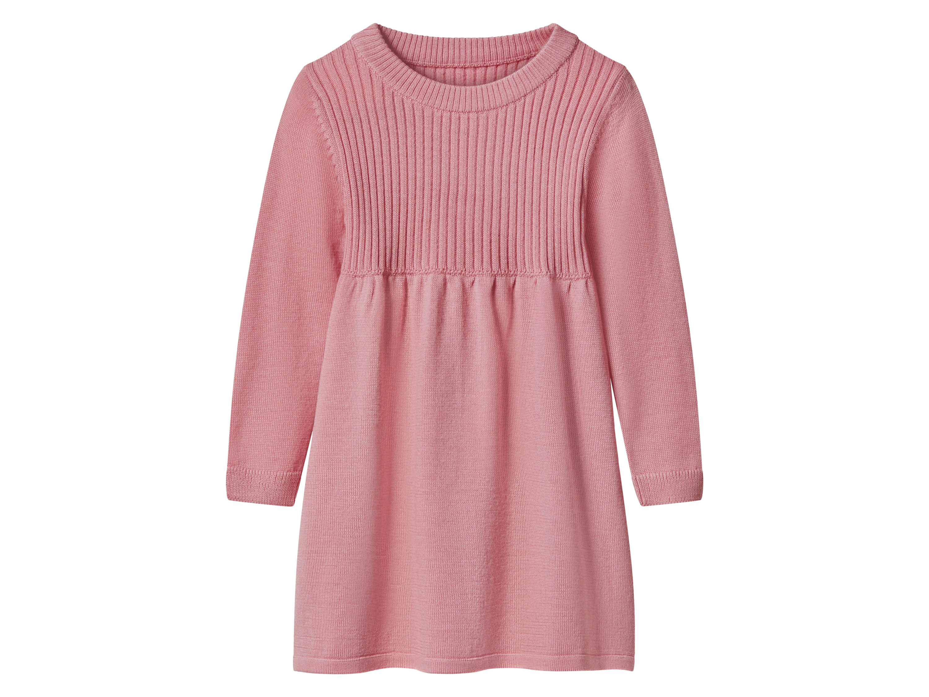 lupilu® Sukienka dziecięca z wełny merino (Różowy, 98/104)