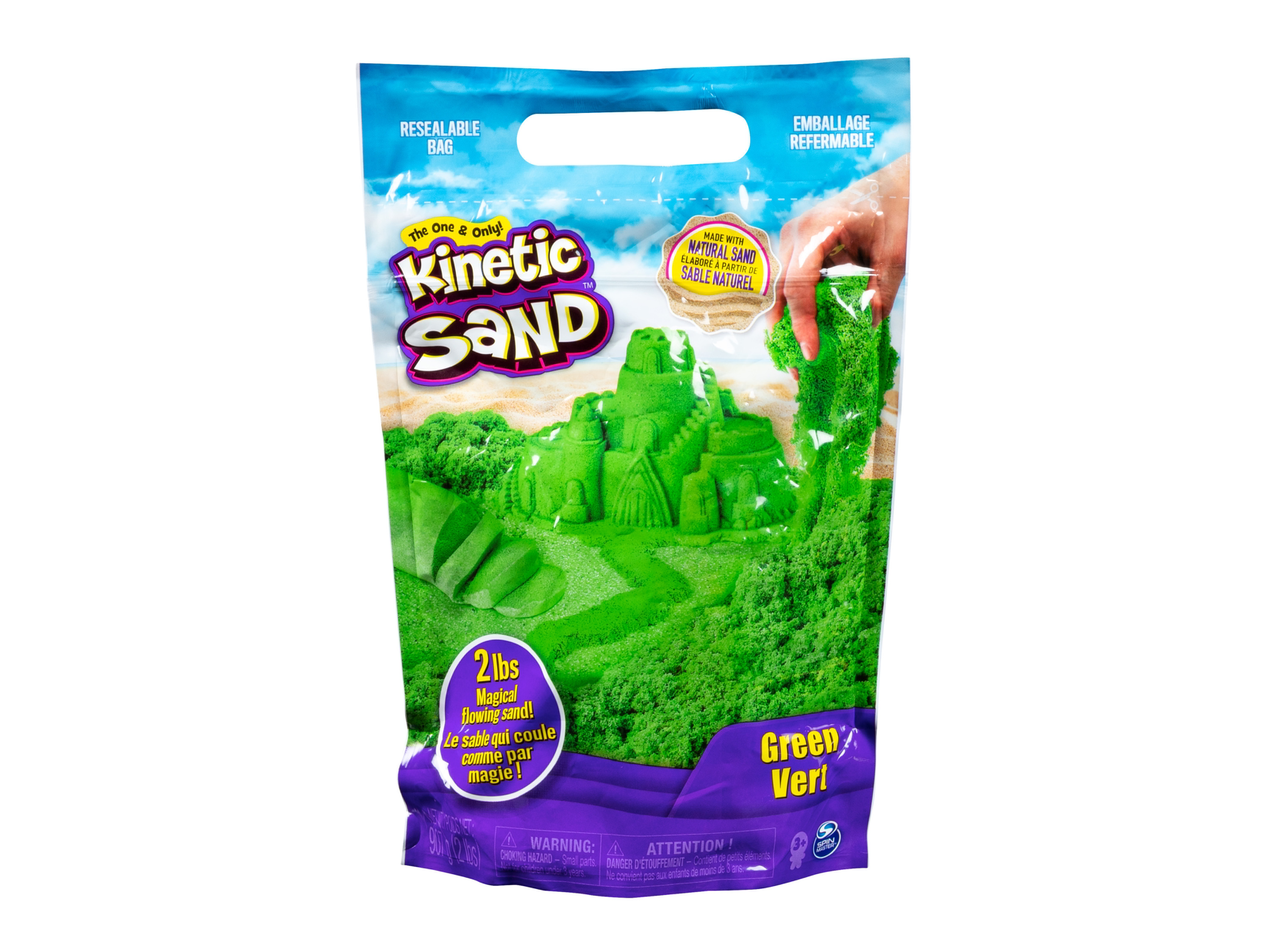 Kinetic Sand Kolorowy piasek 2lb, asortyment w workach (Zielony)