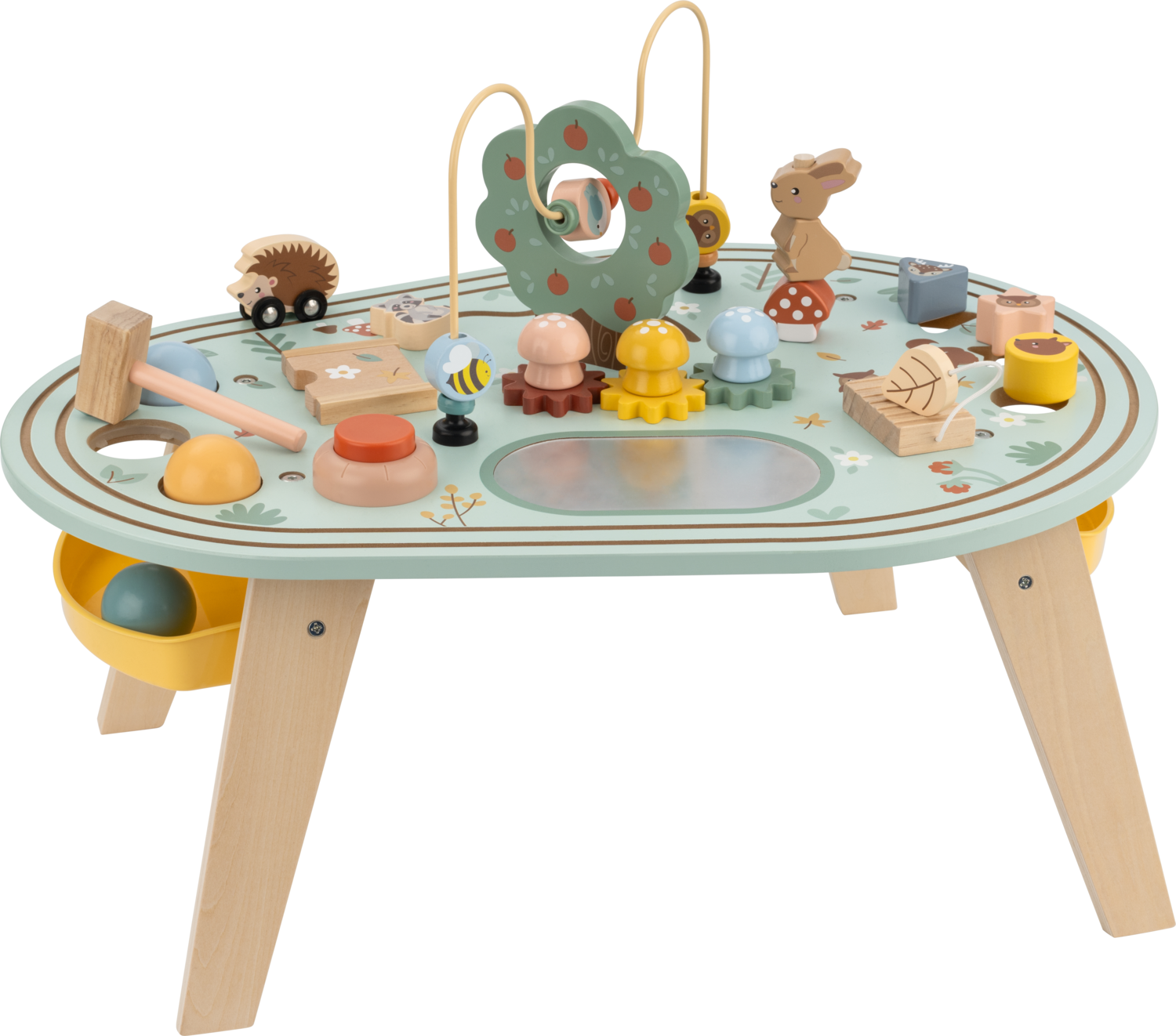 LUPILU® Drzewko edukacyjne lub Stolik edukacyjny z drewnianymi elementami (Stół do gier)