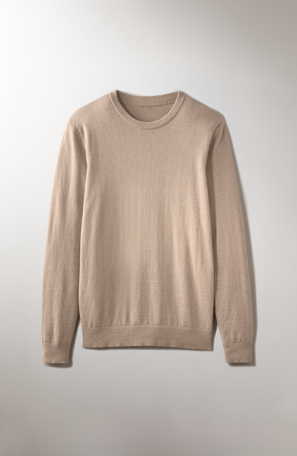 ESMARA MEN Sweter męski premium z wełną merynosów i bawełną (Beżowy, XXL (60/62))