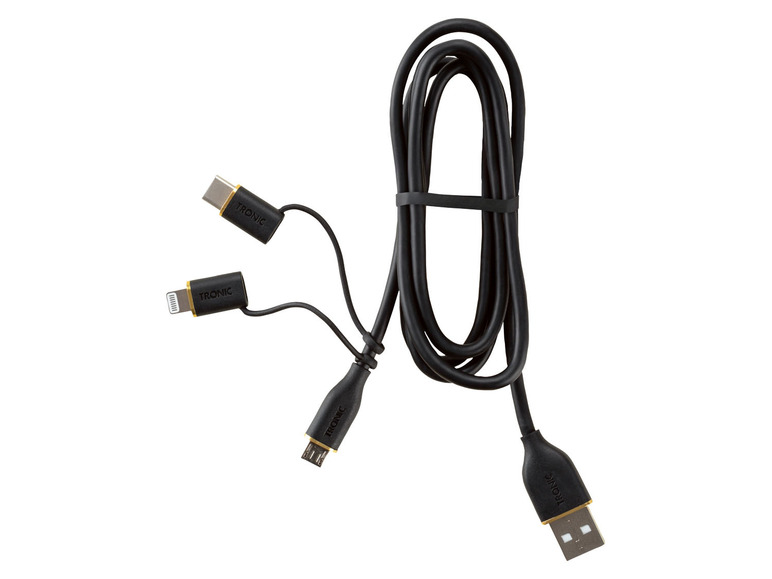 Pełny ekran: TRONIC® Kabel do ładowania i przesyłania danych, USB-A do USB-C, MicroUSB i Lightning, 1 m - zdjęcie 2