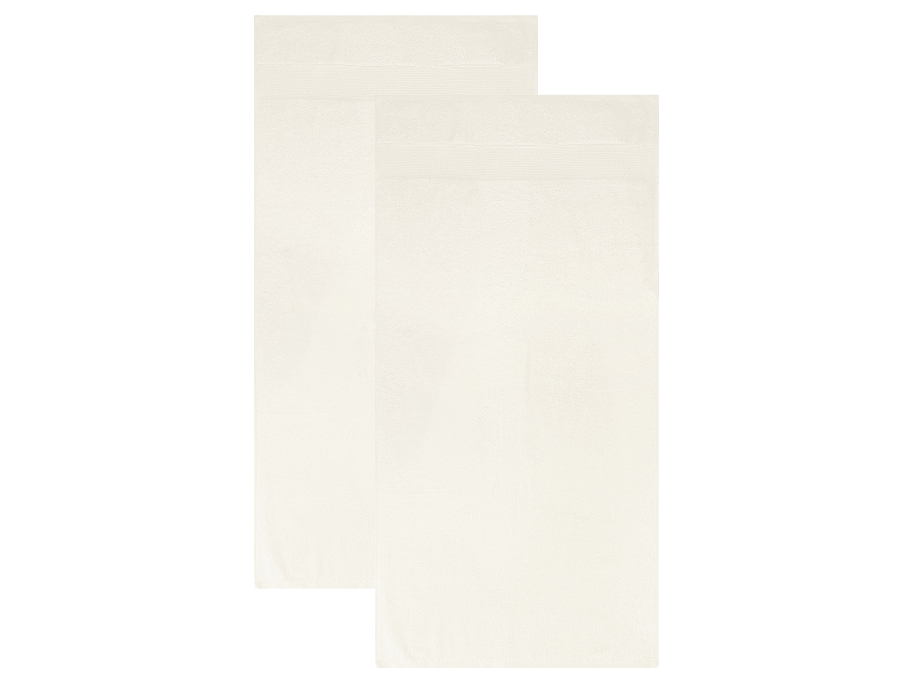 LIVARNO® Luksusowy komplet 2 ręczników kąpielowych z bawełny i wiskozy bambusowej, 50 x 100 cm (Biały)