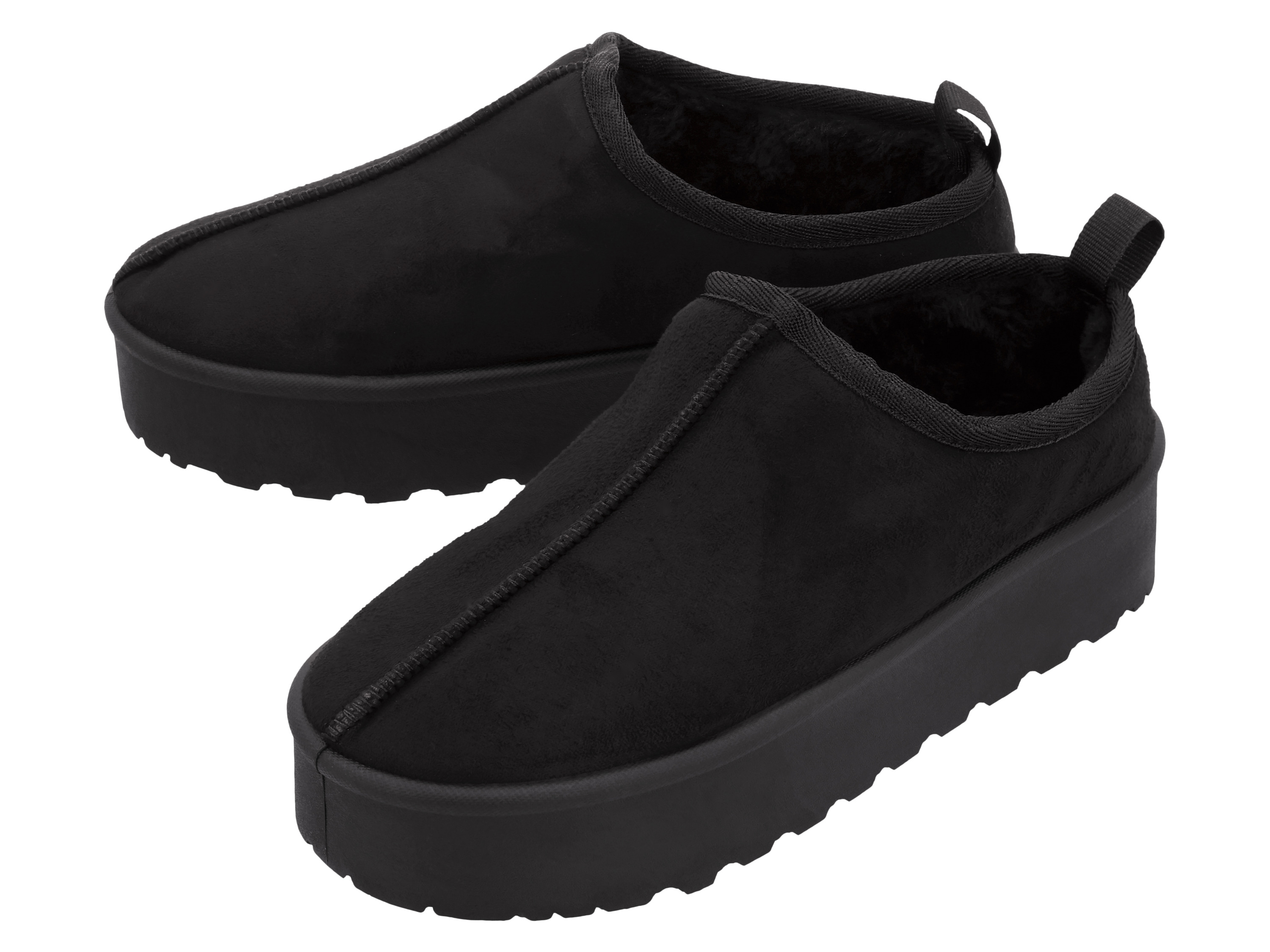 ESMARA® Ocieplane klapki mule damskie (Czarny, 37)