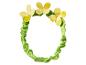 Zielona gumka do włosów z żółtymi kwiatowymi ozdobami