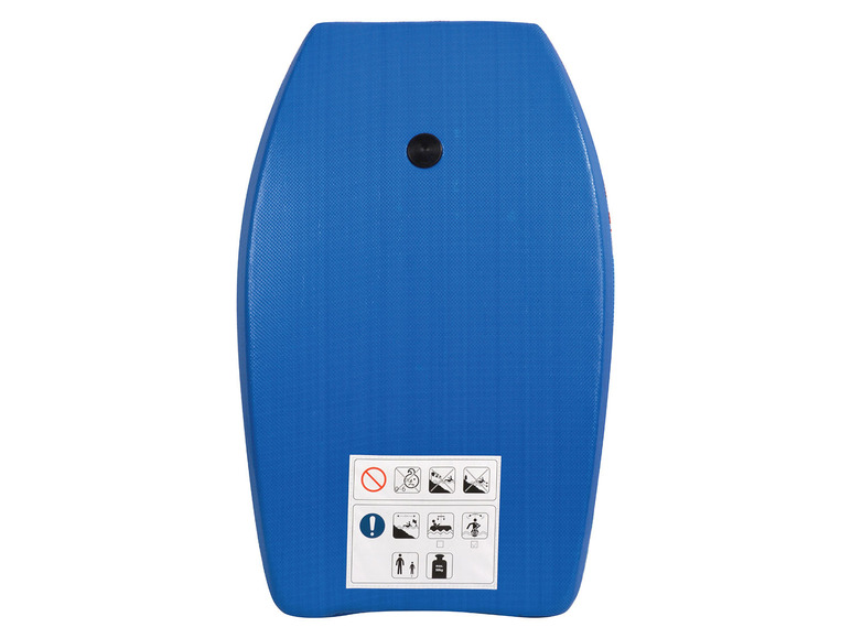 Niebieski bodyboard do sportów wodnych.