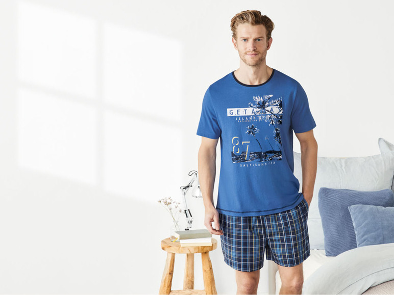 Pełny ekran: LIVERGY® Piżama męska z bawełną (t-shirt + spodenki) - zdjęcie 4