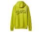 Limonkowa bluza z kapturem z czarnym napisem 'GRINCH' na plecach