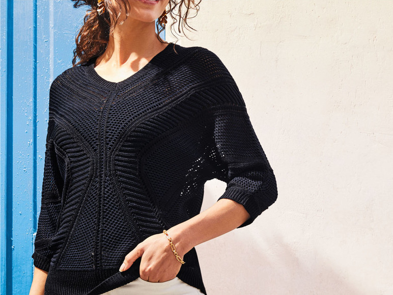 Pełny ekran: esmara Sweter damski z wzorem ażurowym - zdjęcie 5