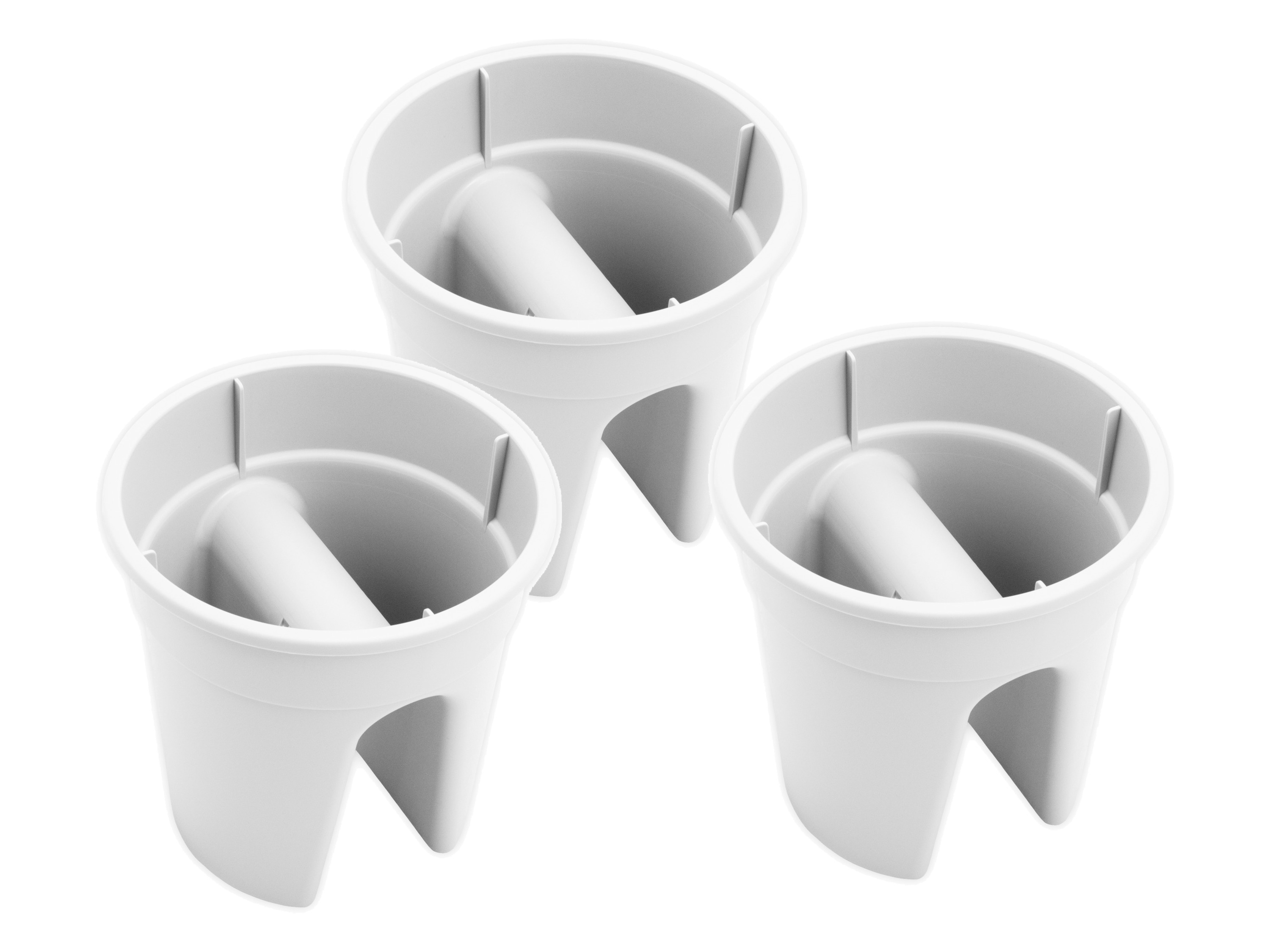 KHW Zestaw 3 skrzynek balkonowych Flowerclip, 6 l (Biały)