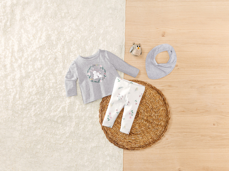 Pełny ekran: lupilu® Komplet niemowlęcy z bawełny organicznej (koszulka + spodnie + chustka) - zdjęcie 3