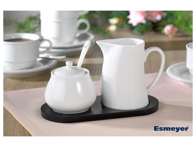 Pełny ekran: Esmeyer Cukiernica i dzbanek na mleko z białej porcelany - zdjęcie 2