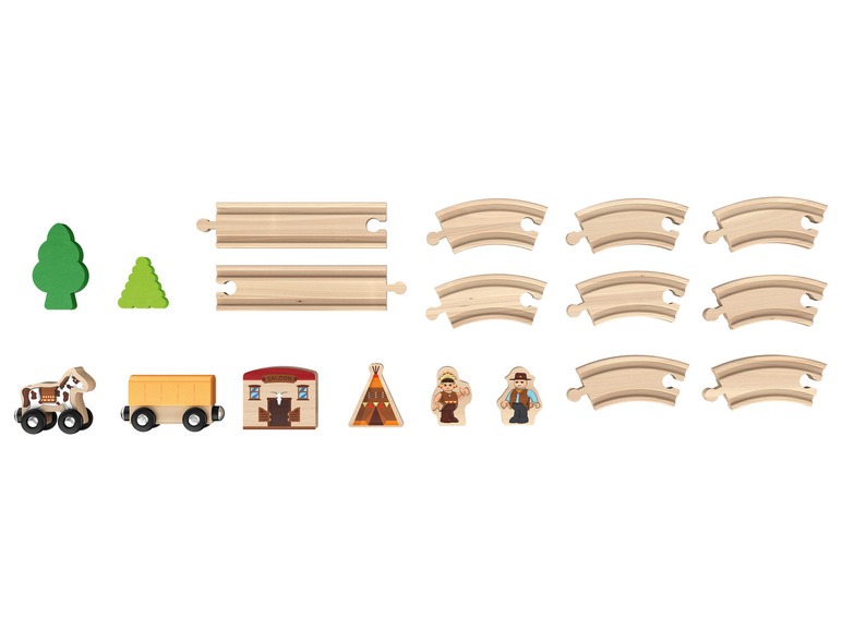 Pełny ekran: Playtive Zestaw drewnianych torów kolejowych, 18 elementów - zdjęcie 7