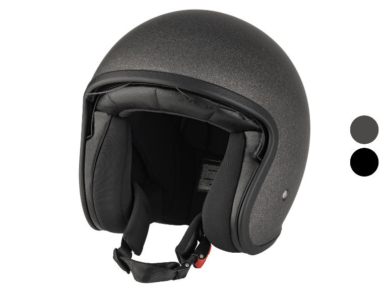 Matowy czarny kask motocyklowy otwarty z czarną wyściółką