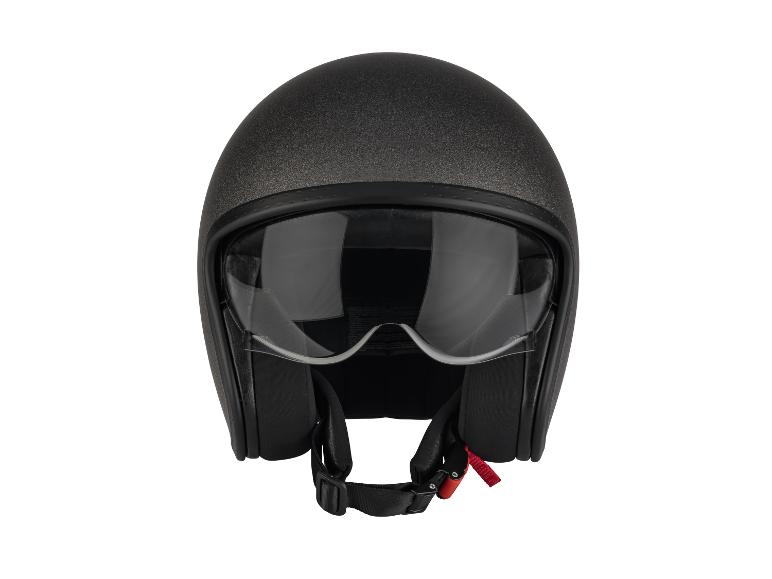 Kask typu jet z wizjerem
