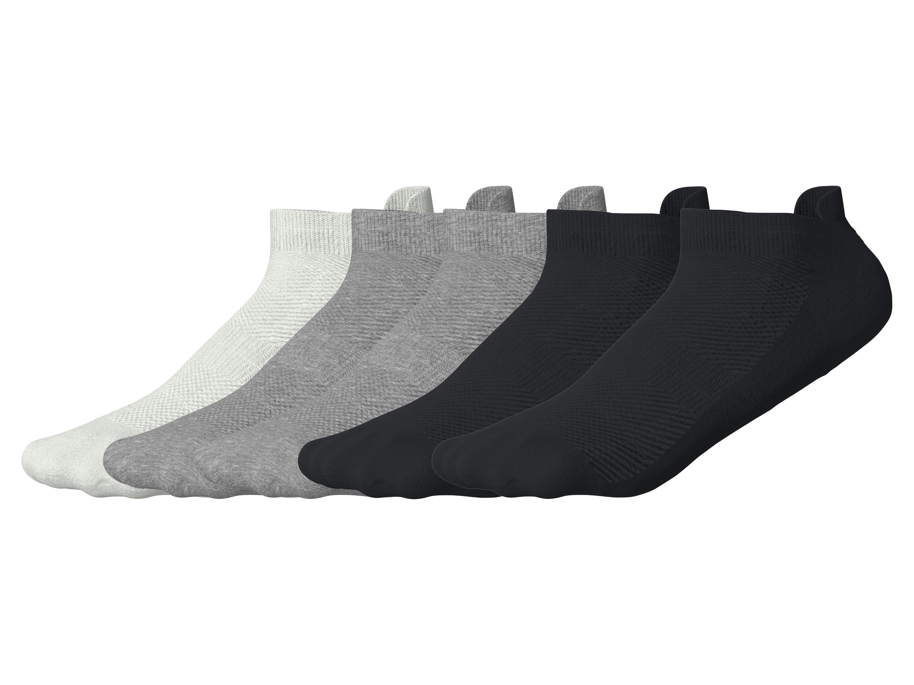 CRIVIT Skarpetki sportowe typu sneakers, 5 par (Biały/szary/czarny, 45/46)
