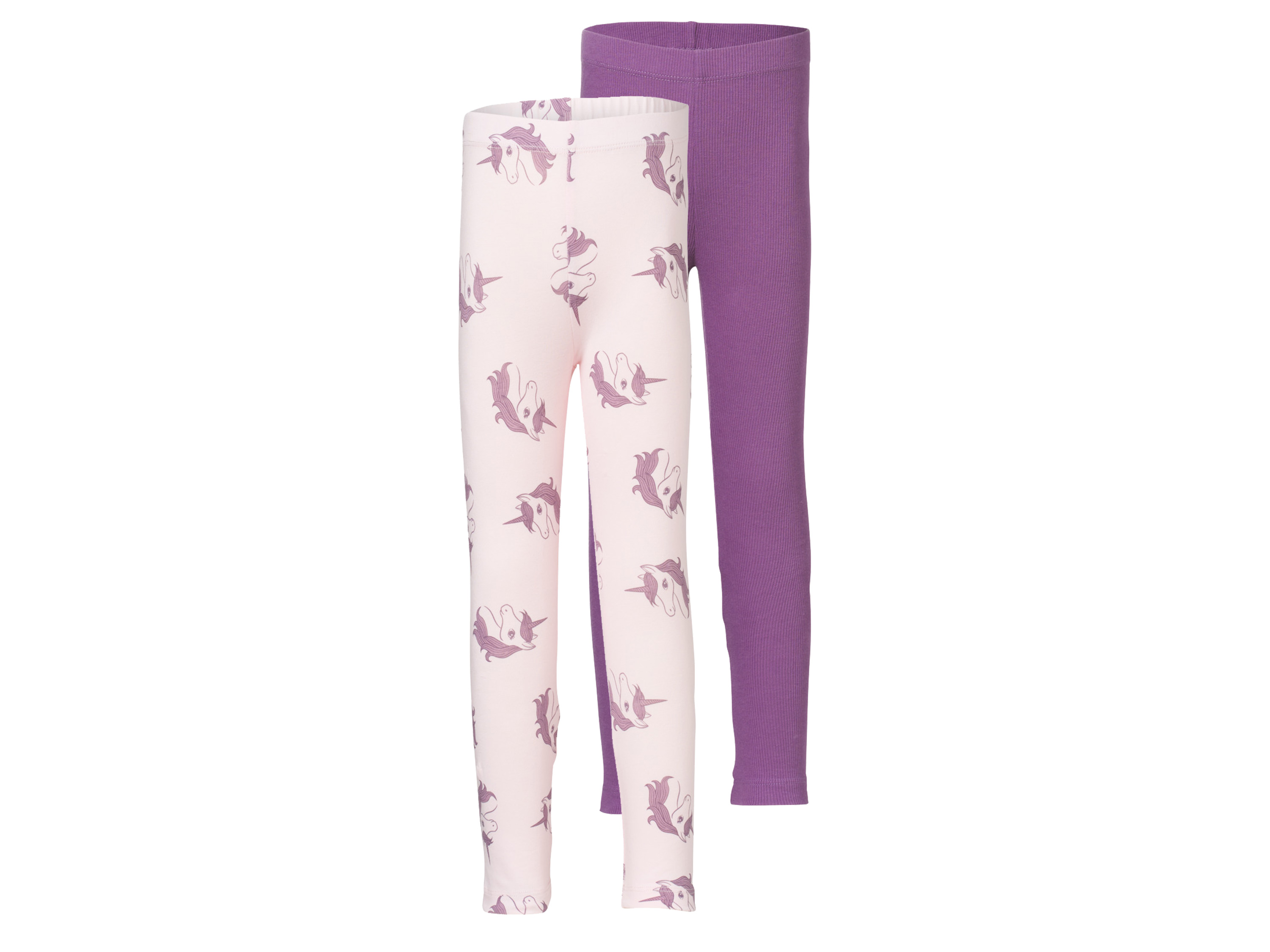 LUPILU® Legginsy dziecięce z bawełną, 2 pary (Lila, 110/116)