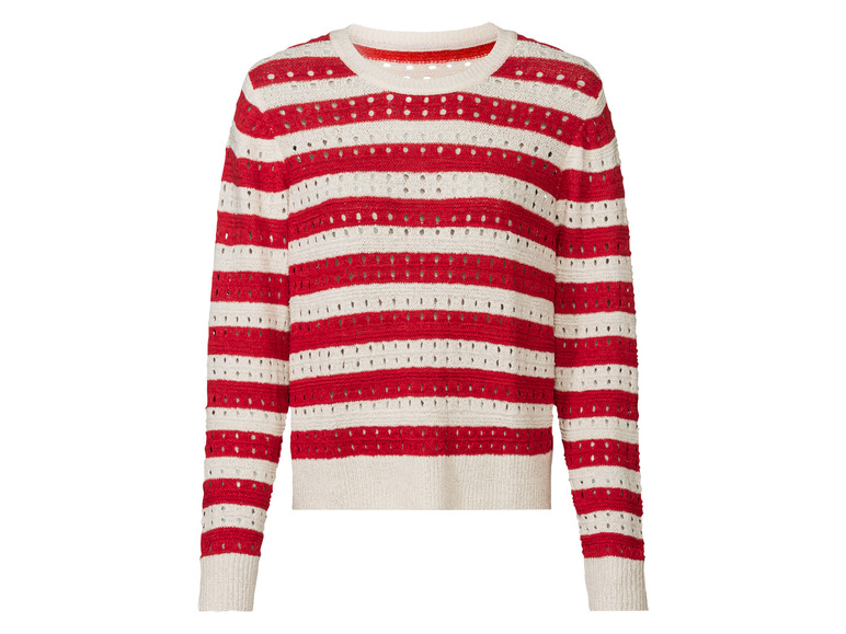 Sweter damski z teksturowanej dzianiny w prążki