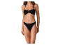 Czarny, tekstylny bikini z górą typu bandeau i figami.