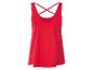 Czerwona bezrękawka, krzyżujące się ramiączka na plecach.