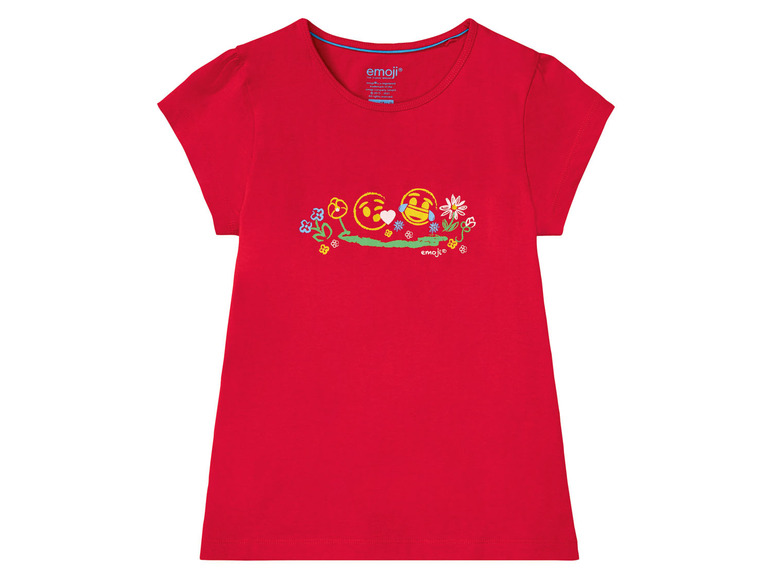 Pełny ekran: T-shirt dziewczęcy z biobawełny, z kolekcji Emoji, 1 sztuka - zdjęcie 2