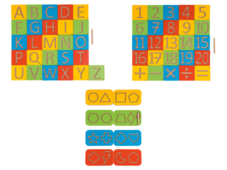 Pełny ekran: Playtive Tablica do pisania i nauki Montessori, z drewna - zdjęcie 1